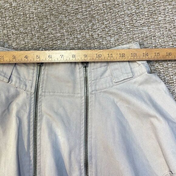 (NUDE) Beige Layered Flared High Rise Ruffle Denim Skirt Size 28 - Picture 8 of 9